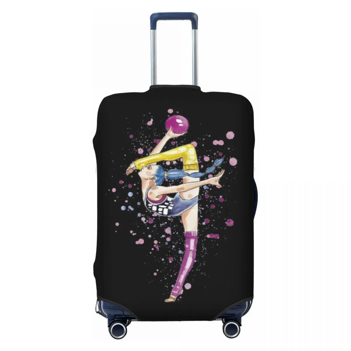 Graceful Gymnastics Print Suitcase Cover Girly Art Vacation Business Useful Luggage Supplies Protector 2