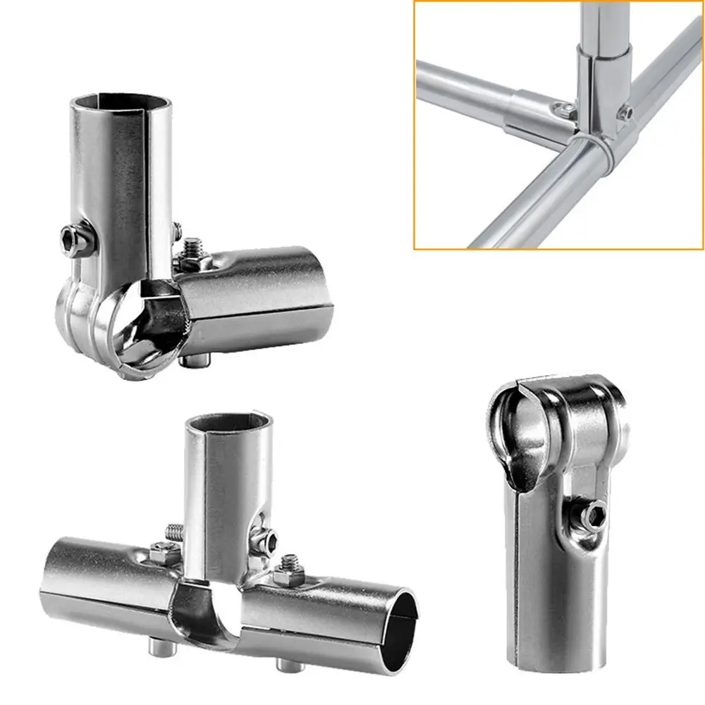 

1Pc Durable Furniture Hardware Round Fixed Clamp Rod Support Clothes Display Rack Tube Connector Pipe Joint