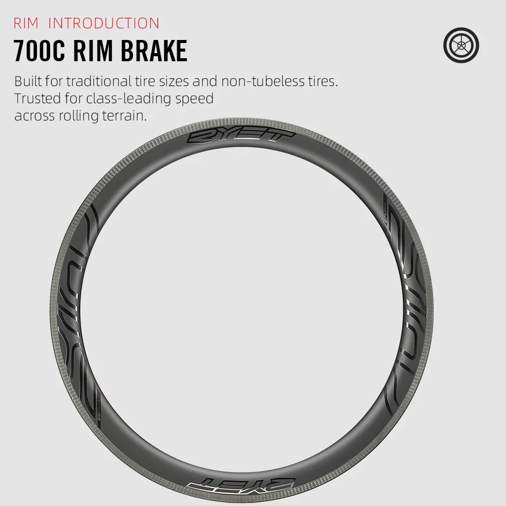 Rまだ700cカーボンロードバイクリム,40mm 50mm,チューブレス
