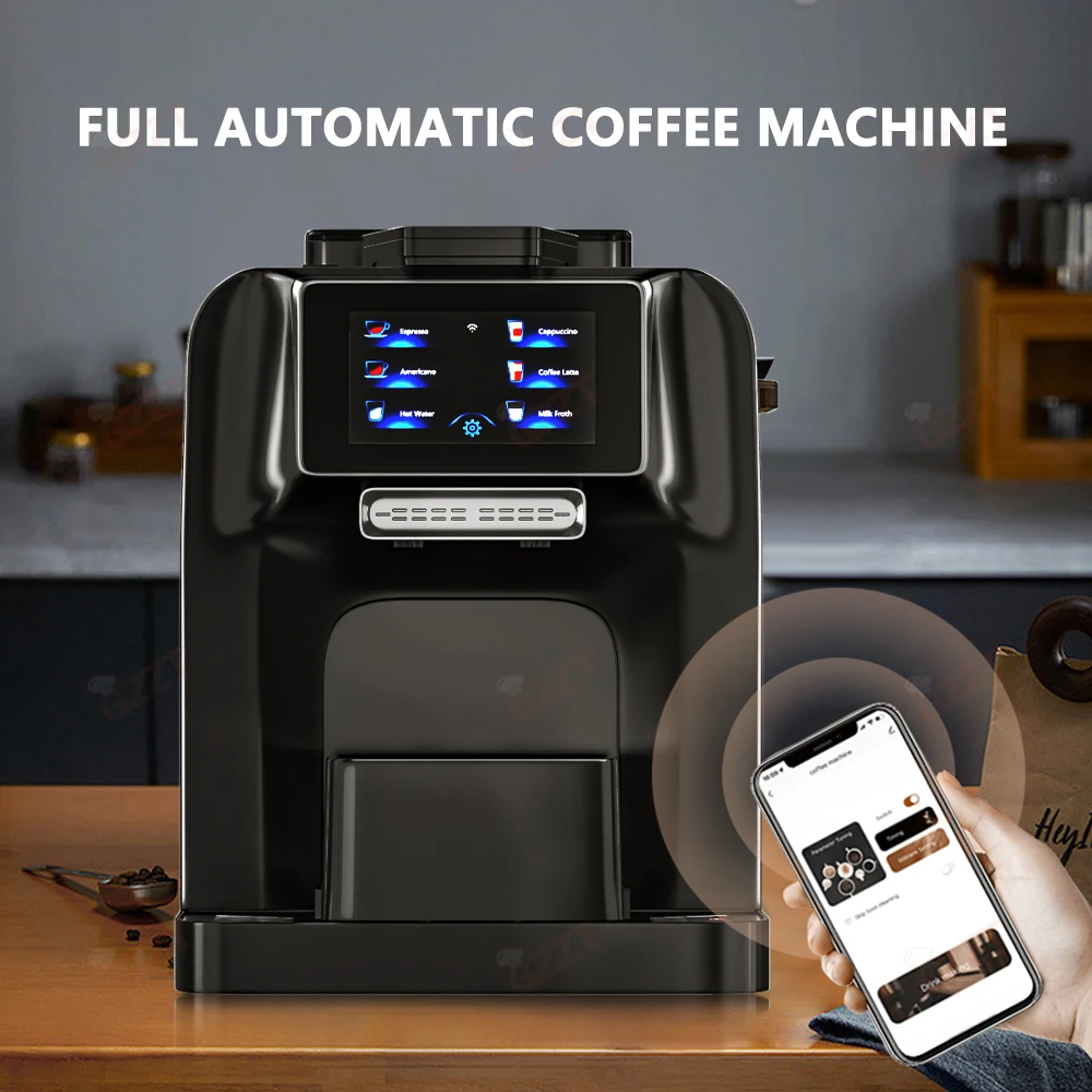 Fully Automatic Coffee Machine GZZT Electronic Refrigeration Fresh Milk Tank PID Temperature Control WiFi Mobile Phone Control
