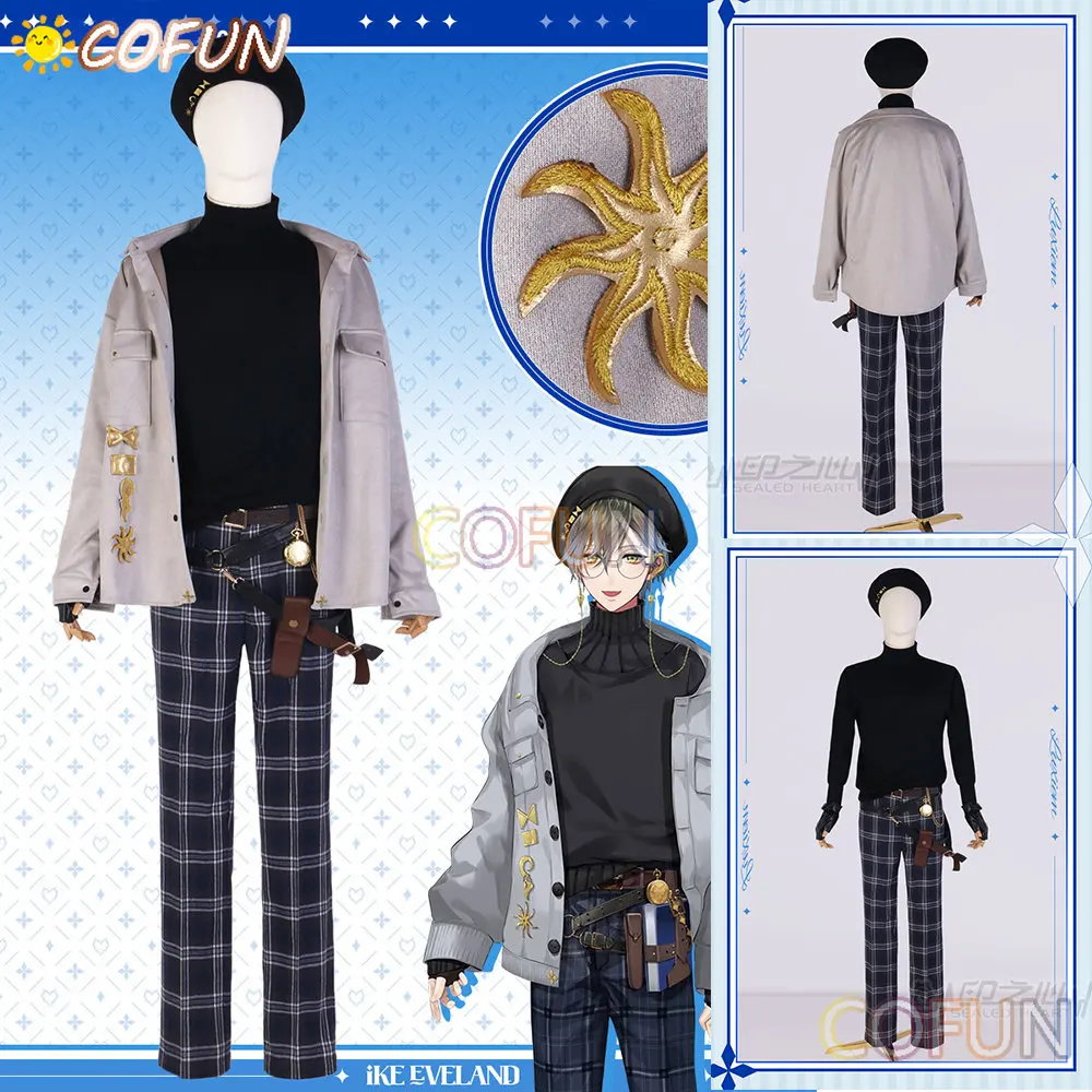 

COFUN VTuber Nijisanji Luxiem Ike Eveland Cosplay Costume Halloween Outfits Men New Suit Uniform Anime Cosplay Dress