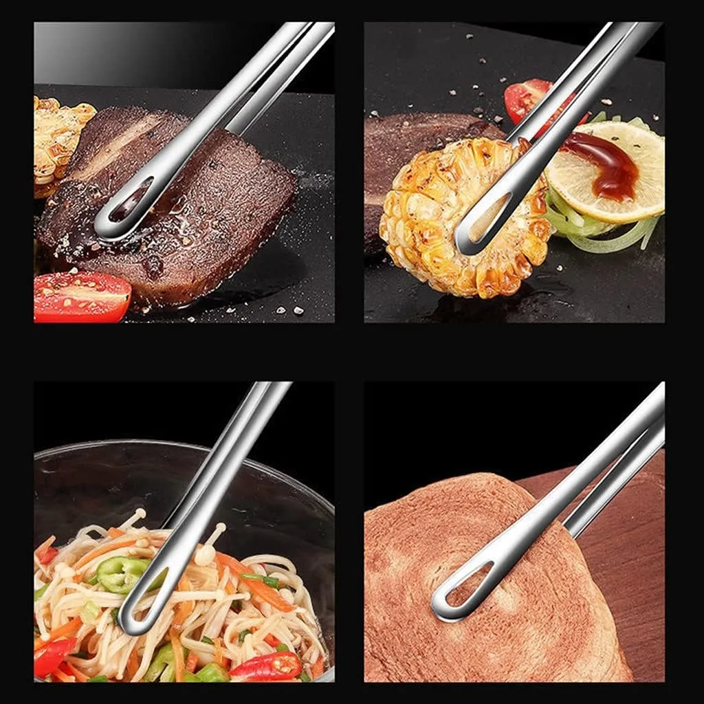 28 cm Stainless Steel BBQ Grill Tongs 2