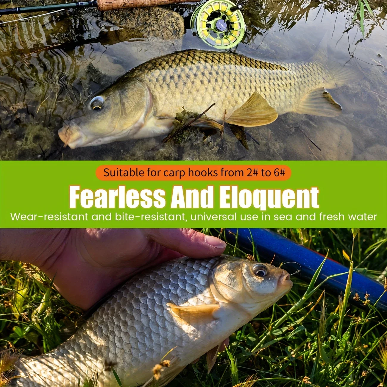 Bas de ligne carp rig avec fil fluorocarbone et émerillon_voghion.com