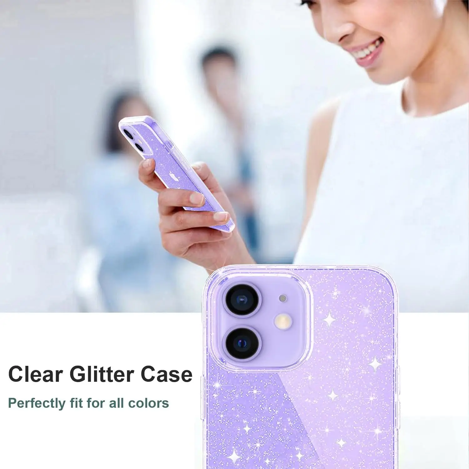 Sparkling Transparent Glitter Phone Case - Stylish Clear Cover