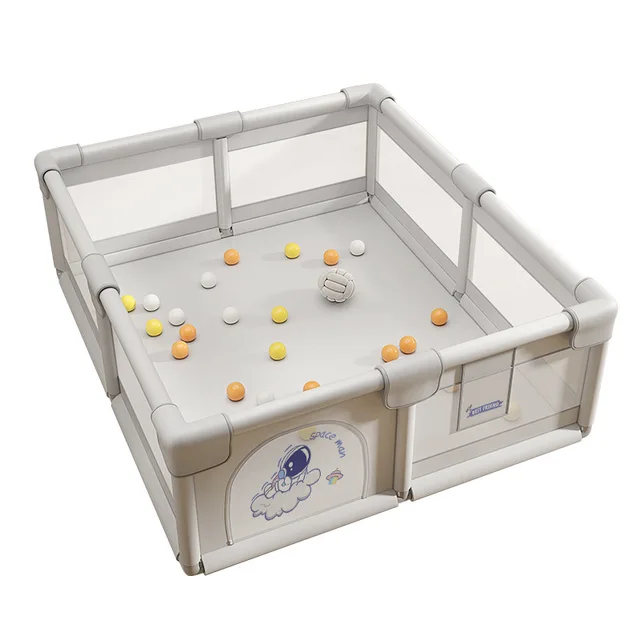 XXL Space Baby Playpen with Non-Slip Base - Detachable Learning-to-Walk Activity Center Washable Soft Edges & Cartoon Patterns 6