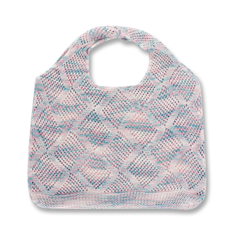 New Wool Knitted Shoulder Shopping Bag for Women Vintage Fashion Cotton Cloth Girls Tote Shopper Bag Large Female Handbag