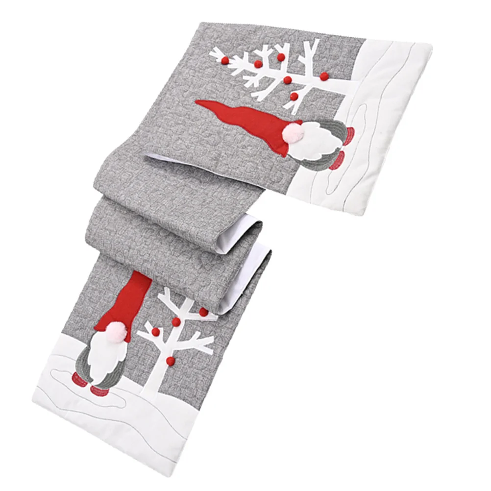 

Christmas Table Banner Gnomes Table Cloth Dinning Table Protector Cover For Restaurant Hotel Home Holiday Party Decor Grey
