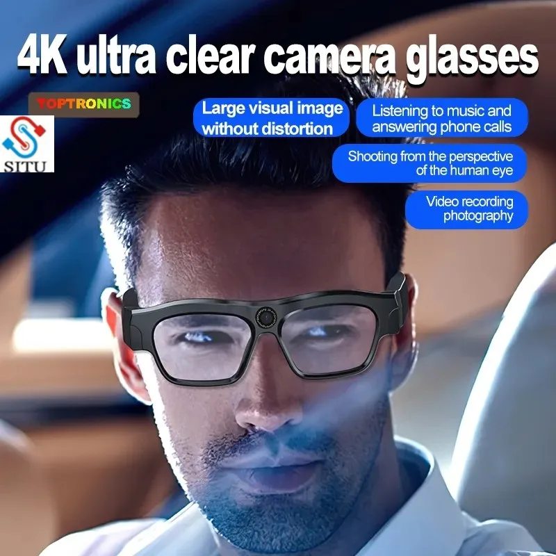 

Smart Record Video Cameras Glasses 2K Video Recording & 4K Photo Bluetooth Play Music&Calling Sunglasses For Sport And Business