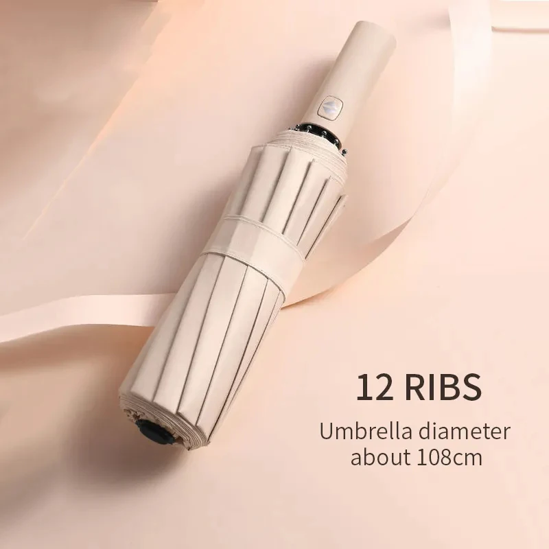 Automatic Umbrella 12 Ribs 108cm Diameter Wind Rain Resistance
