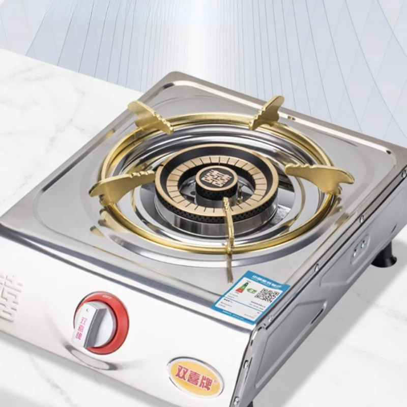 Thickened Stainless Steel Panel Gas Single Stoves Desktop Gas Stove Household Natural Gas Cooktop Energy-saving Single-eye Stove 5
