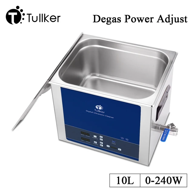 Tullker Brand 10L 28kHz Ultrasonic Cleaner Printhead Cylinder DPF Injector Aluminium Parts Ultra Clean Tool 3