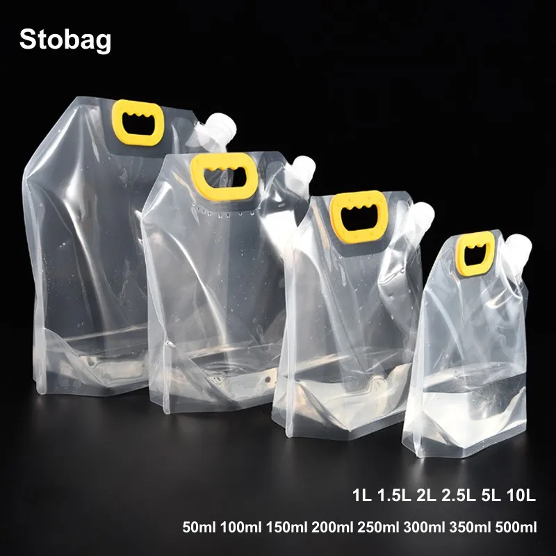 

Большие пластиковые пакеты StoBag для упаковки напитков, ручка для хранения пива, сока, напитков