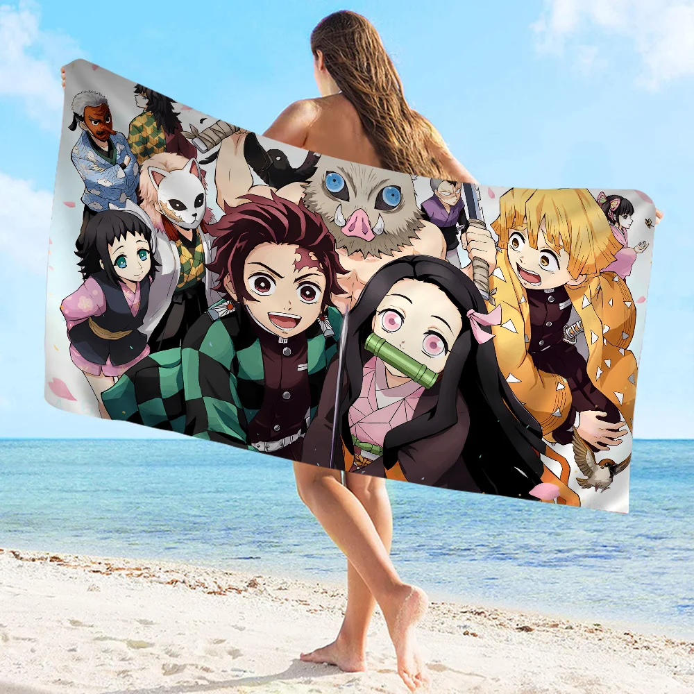 Demon Slayer Beach Towel For Kids Personalized Bath Towel Pool Towel Vacation Gift Picnic Towel Party Gift 2