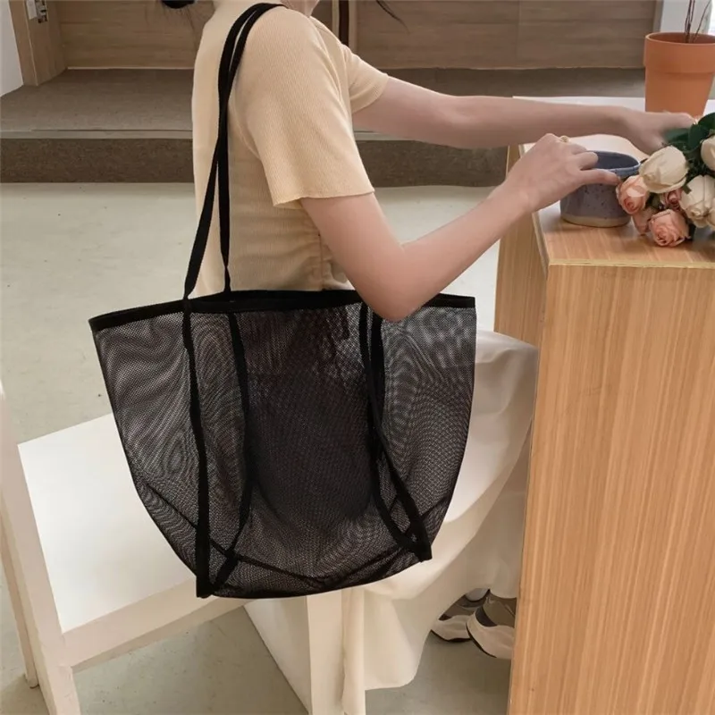 New Bag Transparent Mesh Large Capacity Shoulder Bag