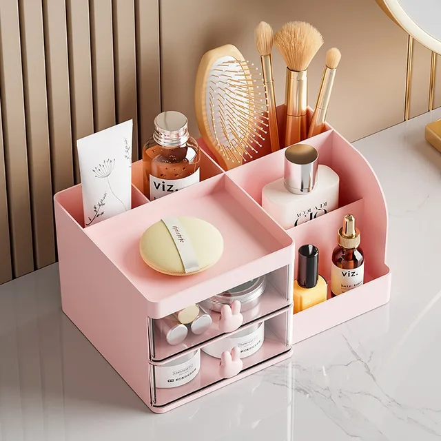 Desktop Storage Box Large Capacity Cosmetic Drawer Organizer Stationery Sorting Box Pen Holder Sundries Storage Container 3