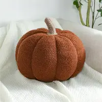 Flannel Pumpkin Pillow Cute Cartoon Pumpkin Pillows Solid Color Plush Pumpkin Cushion For Car Sofa Halloween Decoration 3
