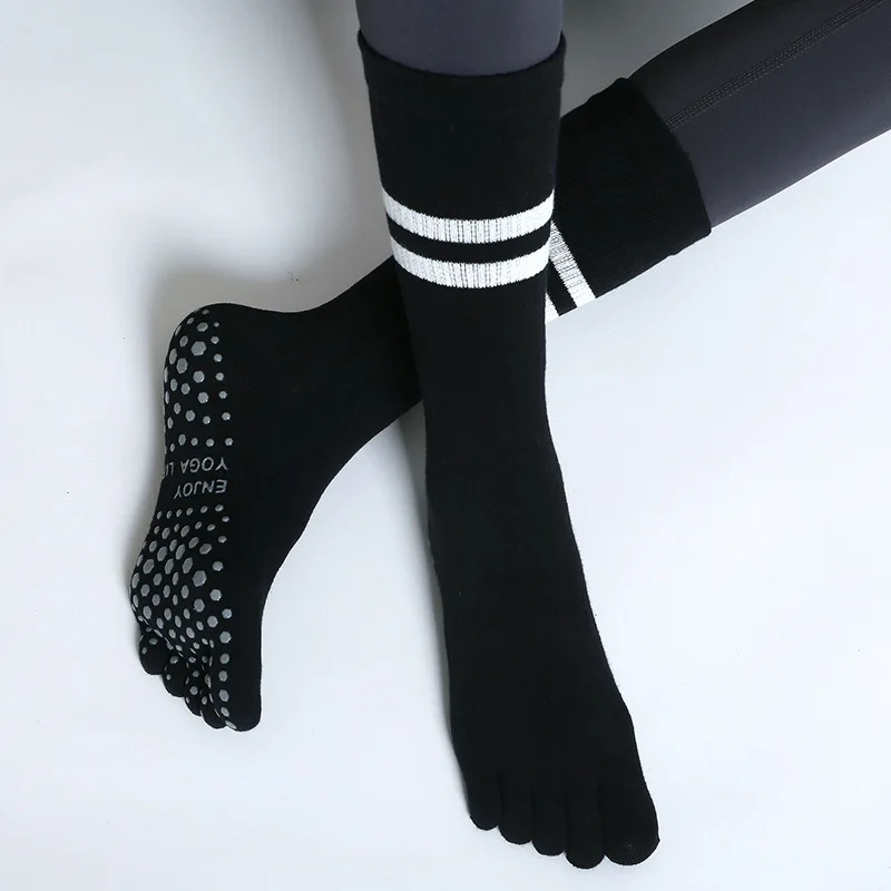 

and Parallel Professional Bars Autumn Winter Long Yoga Socks Calf Women's Five-finger Socks Split Toe Non-slip Floor Socks