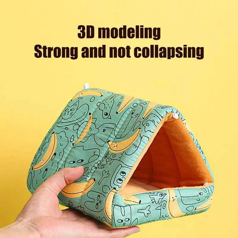 앵무새 따뜻한 침대, 내구성 있는 해먹 오두막 텐트 침대, 행잉 동굴 봉제 쿠션, 잉꼬, 따뜻한 집