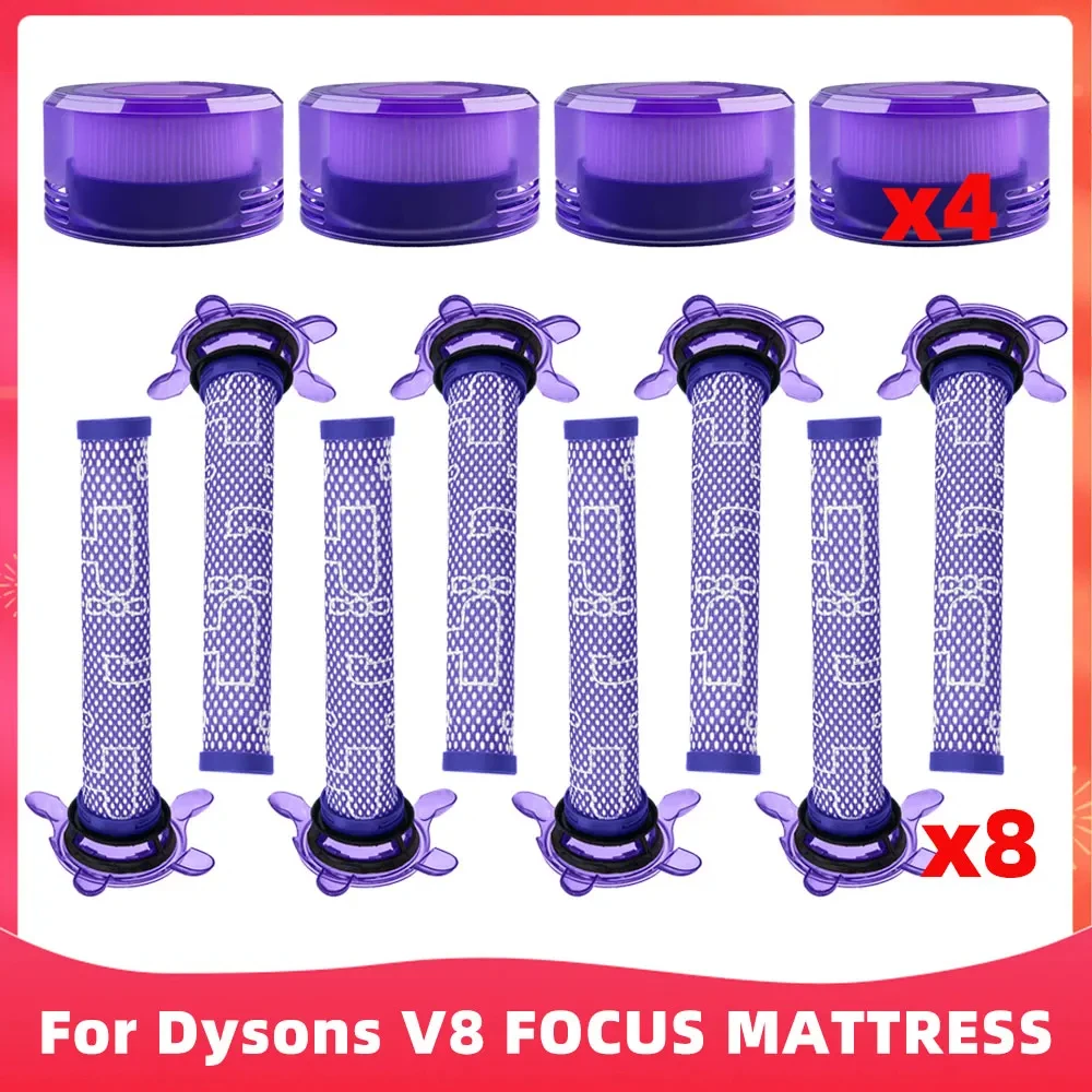 Compatível com o Aspirador de pó Dyson v8 Focus Mattress. Peças de Reposição para Filtro Pré e Pós-acessórios.