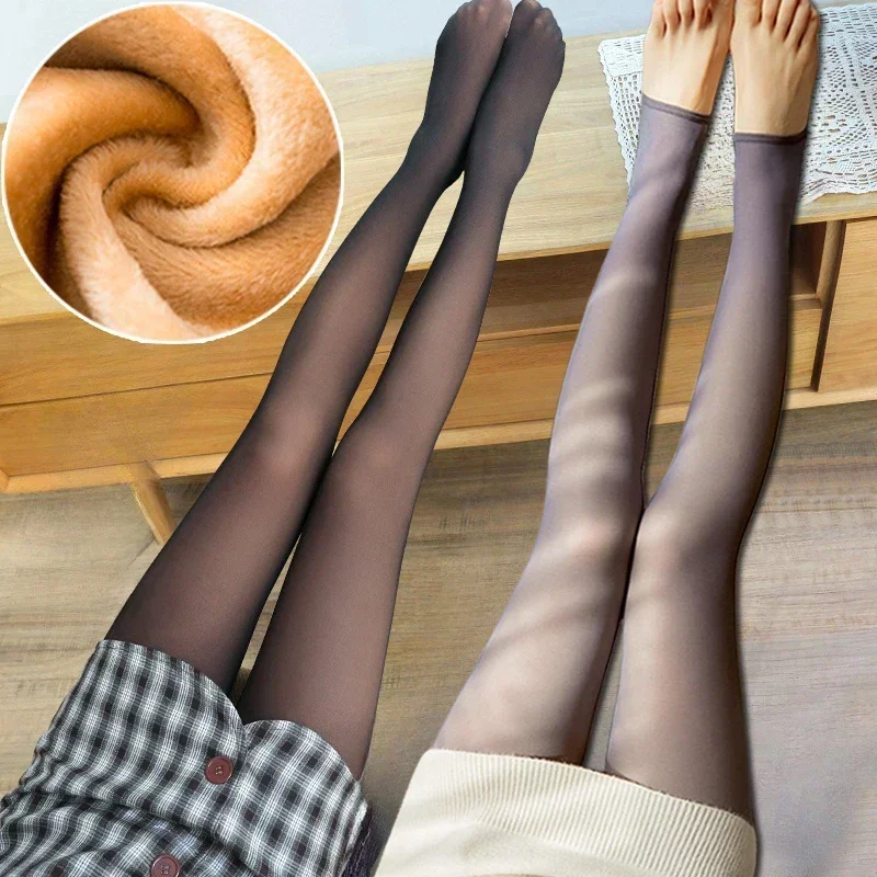 

Thick Thermal Tights Stockings Women Warm Pantyhose Winter Translucent Pantyhose High Waist Translucent Tights