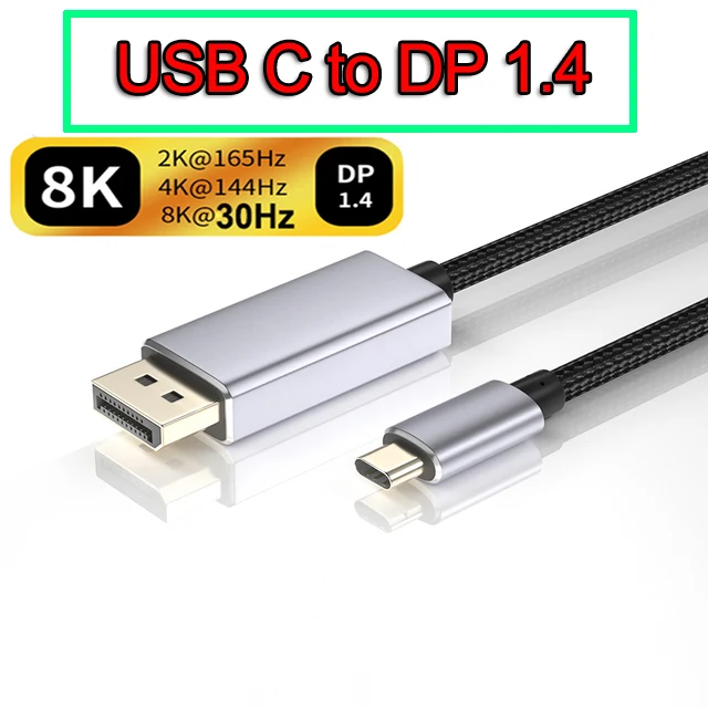 Cavo 4K 60Hz USB tipo C a DisplayPort, 1,8 m, 4K x 2K, USB 3.1 a DP UHD, cavo convertitore per MacBook Pro, iMac, laptop XPS, Galaxy S8/S9/S10 a proiettore monitor HDTV