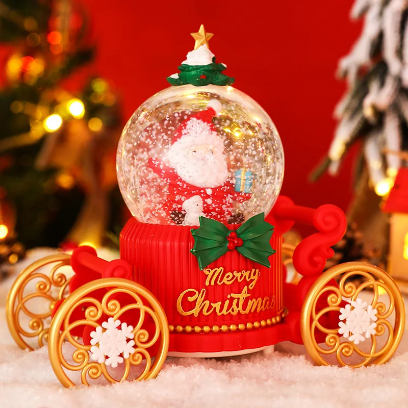 Pumpkin Wagon Music Box Sfera Di Cristallo Night Light Ball Music Box Regalo Di Compleanno Amico Di San Valentino Regalo Home Decor Desktop