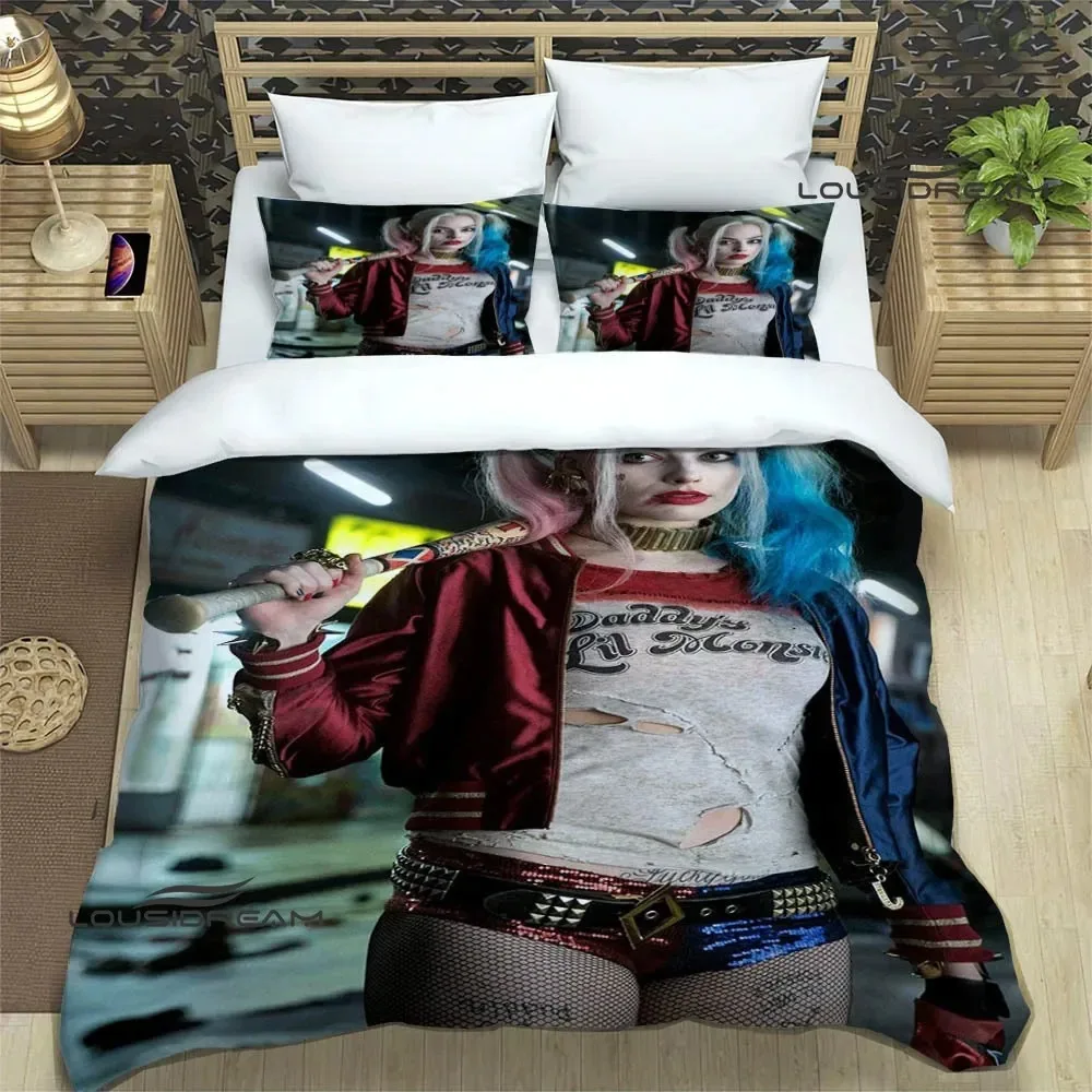 3D Retro H-Harley-Q-Quinn printed Bedding Sets exquisite bed supplies set duvet cover bed comforter set bedding birthday gift 5