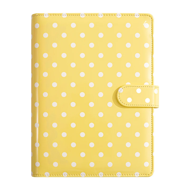 Compact PU Leather Binder Wallet with Magnetic Closure, Refillable 6-Ring Planner Cover