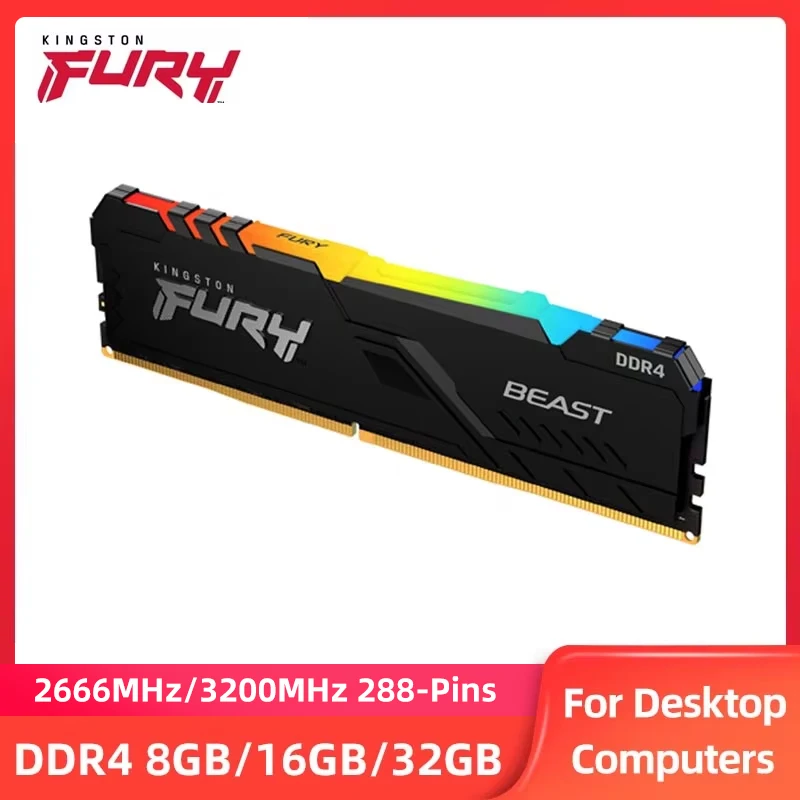 Kingston DDR4 2666 3200MHz 8GB 16GB 32GB RGB Desktop RAM Memory