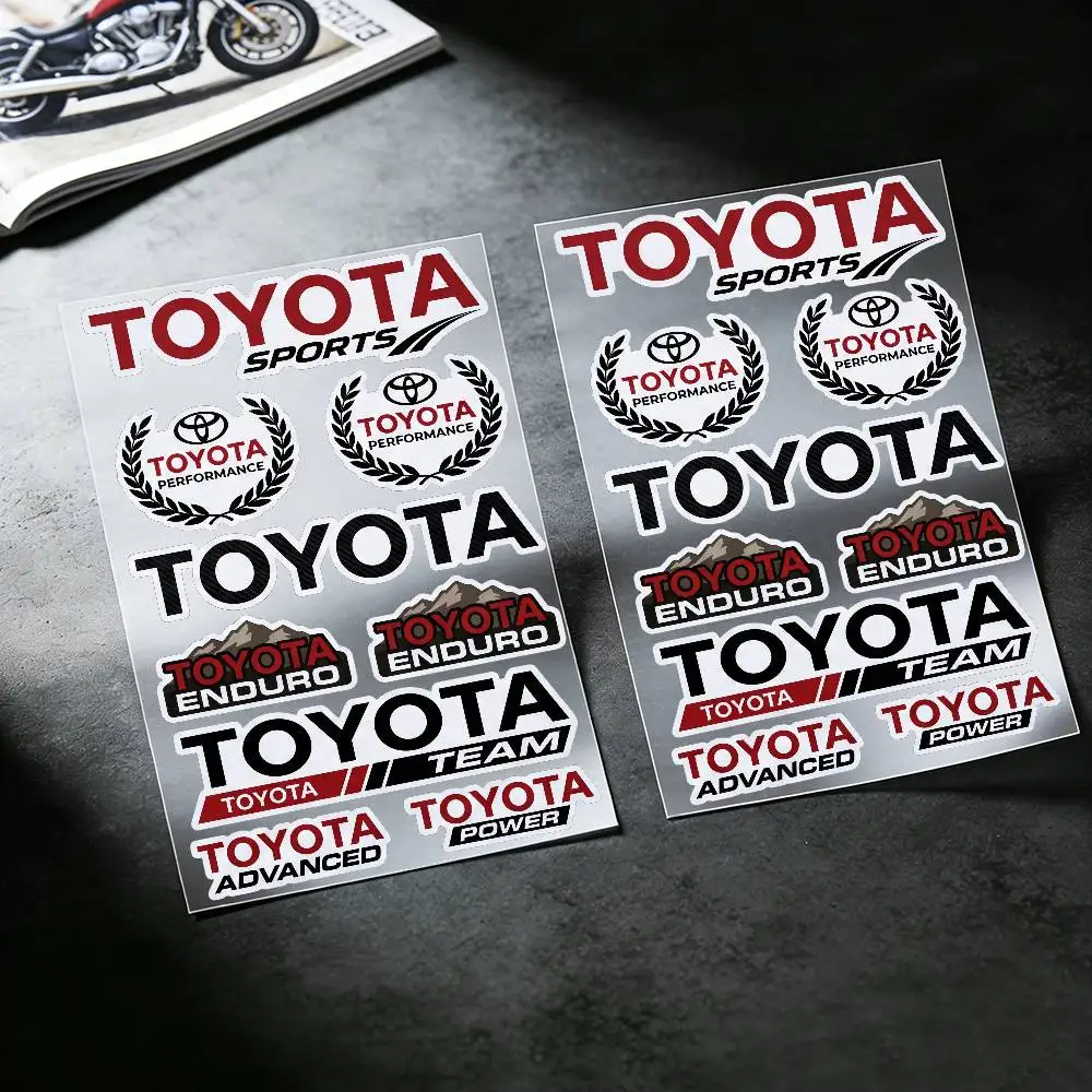 TOYOTA TRO GR 패션 범용 스크래치 방지 반사 방수 스티커 자동차 오토바이 헬멧 머그 냉장고용