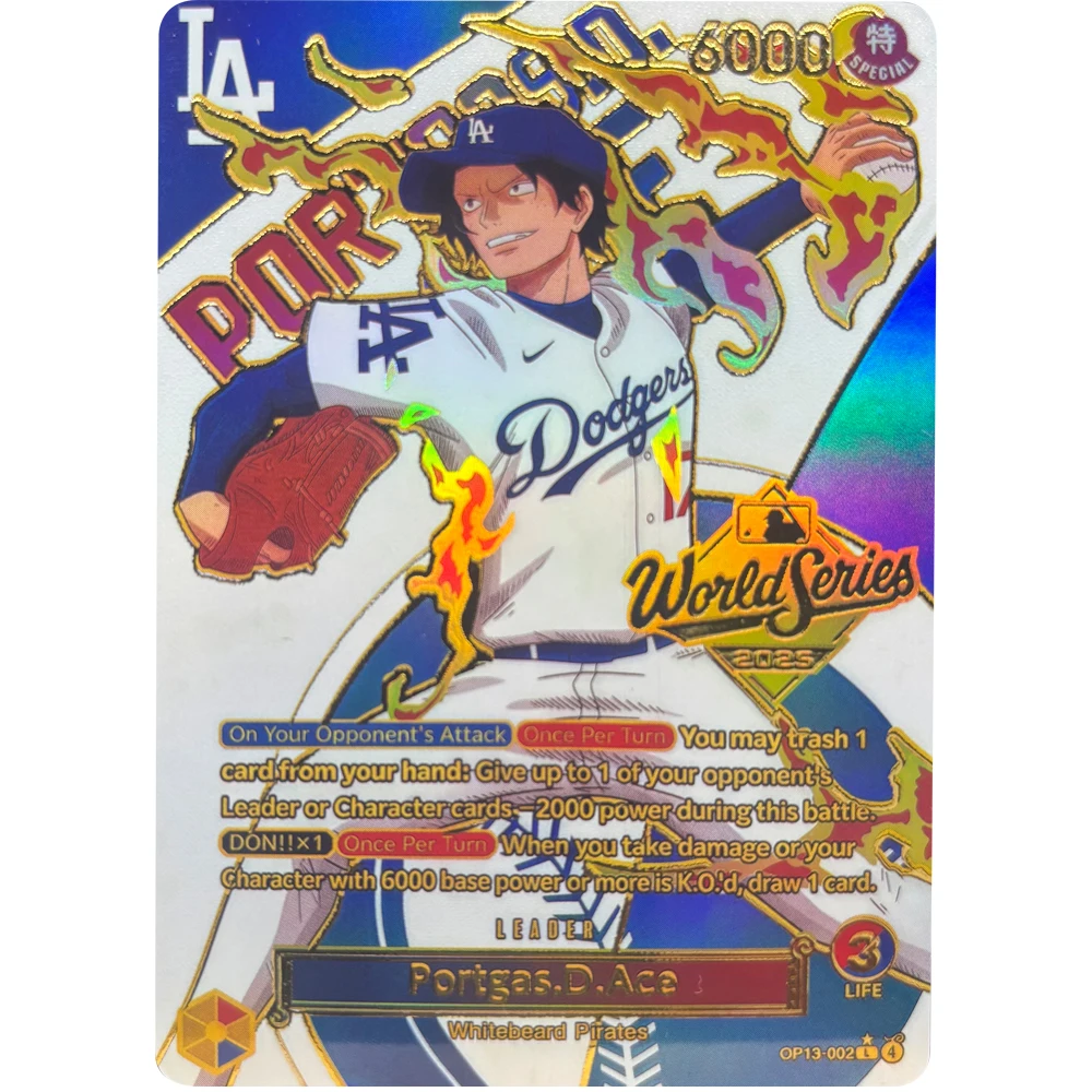 Carte da collezione ONE PIECE OP13-002 Baseball Portgas·D·Ace EN Gioco fai da te di alta qualità Carte anime giocattolo regalo