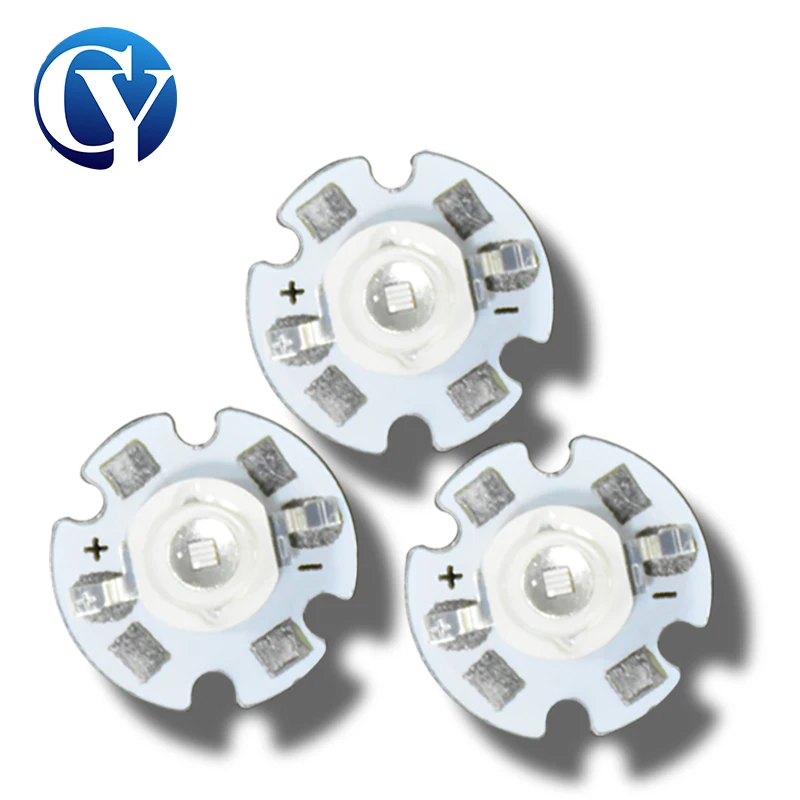 5PCS 16mm Aluminum High Power 365nm 3W UV Purple LED 385nm Ultraviolet Bulbs Lamp Chips 395nm 405nm Gel Curing Light uv curing lamp