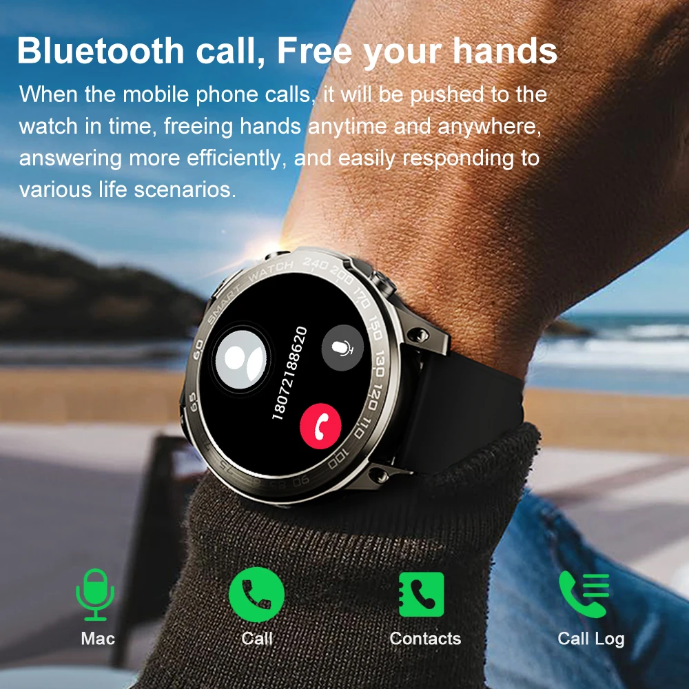 Comprar MELANDA 1,83 nuevo Bluetooth llamada asistente de voz reloj  inteligente hombres deporte Fitness Tracker tiempo IP68 impermeable hombre  Smartwatch