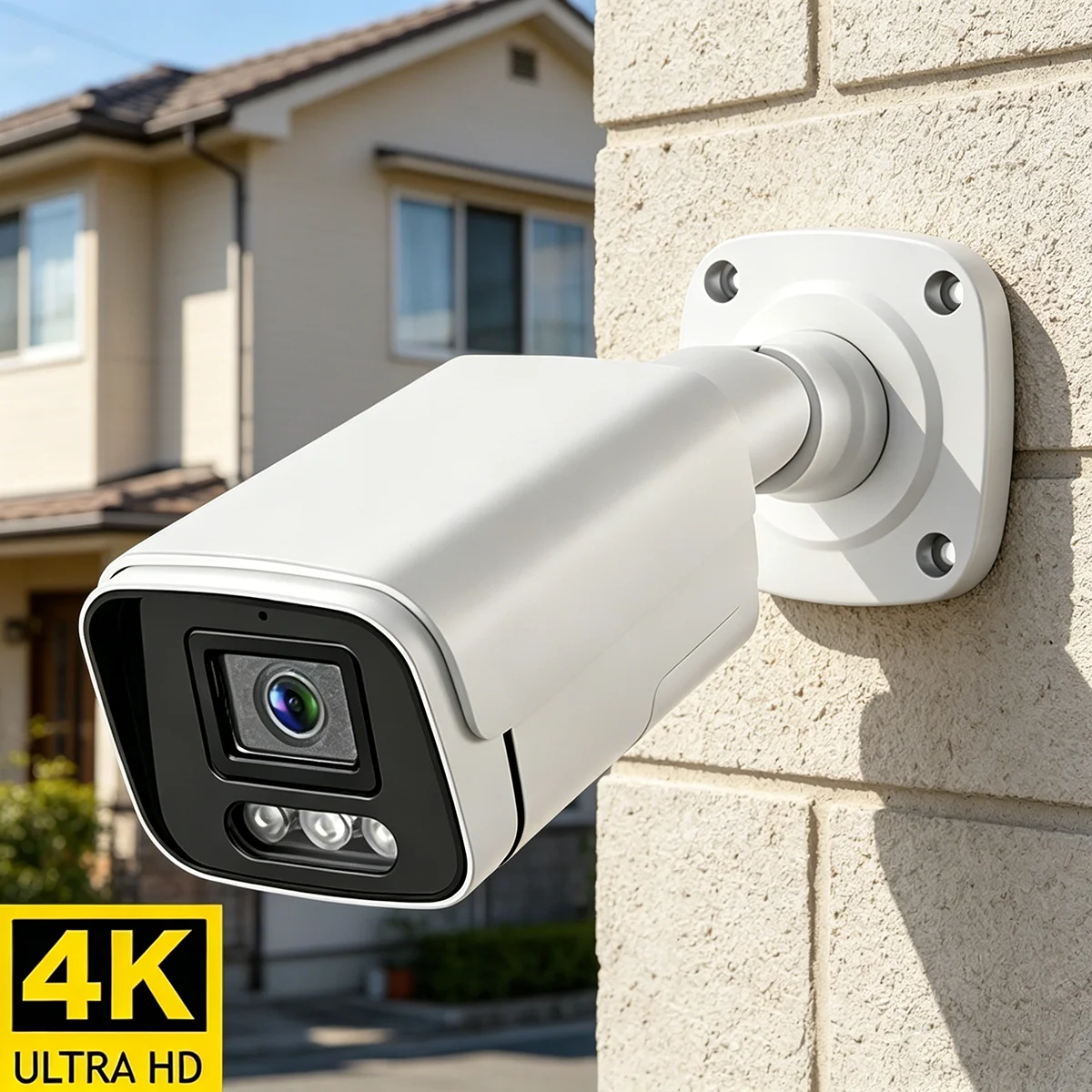 새로운 4K 8MP IP 카메라 오디오 야외 POE H.265 Onvif 금속 총알 홈 컬러 야간 감시 카메라