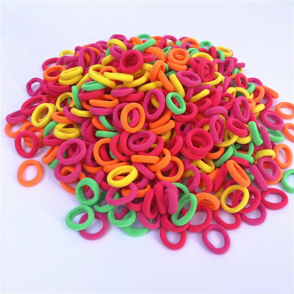 50/100 Stück Haarbänder für Kinder, buntes Nylon, Scrunchie, Haargummis, Gummiband, Kinder, elastisches Haar, Meilen-Zubehör – Detail 8