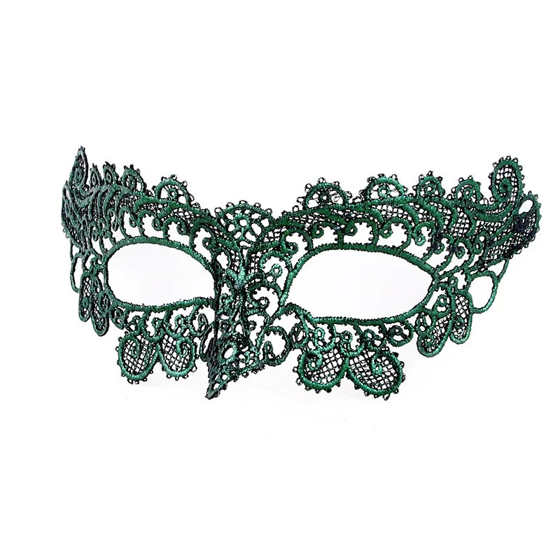 Green Color Shaped Ladies Sexy Lace Masquerade Mask for Carnival Halloween Christmas Ball Party Supplies