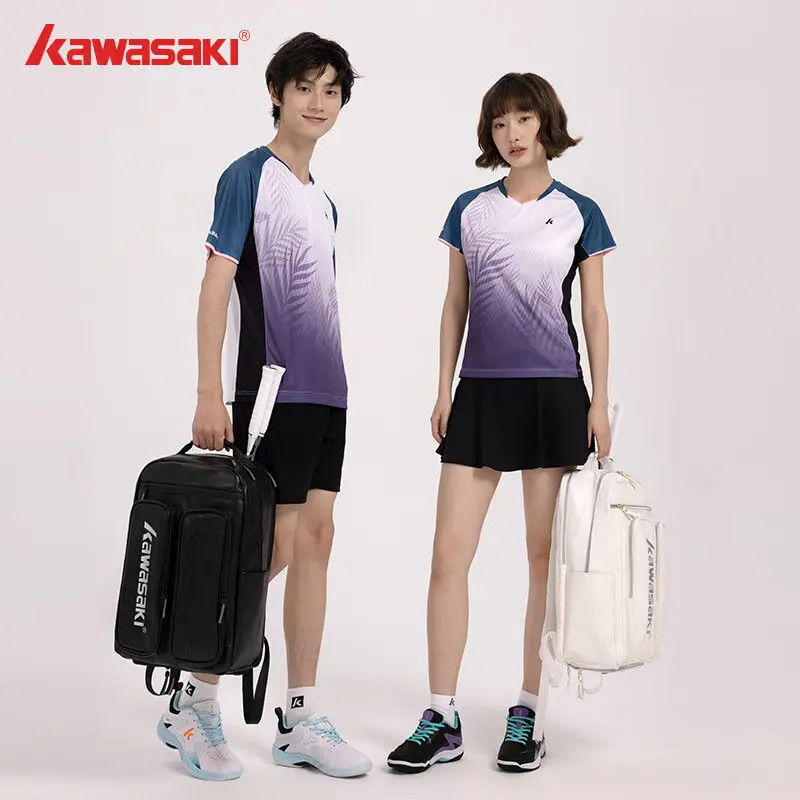 Kawasaki Badminton Clothing 24 New B1964 Team Competition Male and Female Couple Short Sleeve T-shirt