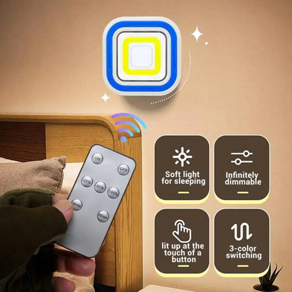 

LED Night Lights With Remote Control Wireless Adjustable Lamp Home Light Emergency Lights Bedroom Wall Lamps Wardrobe P4Y6