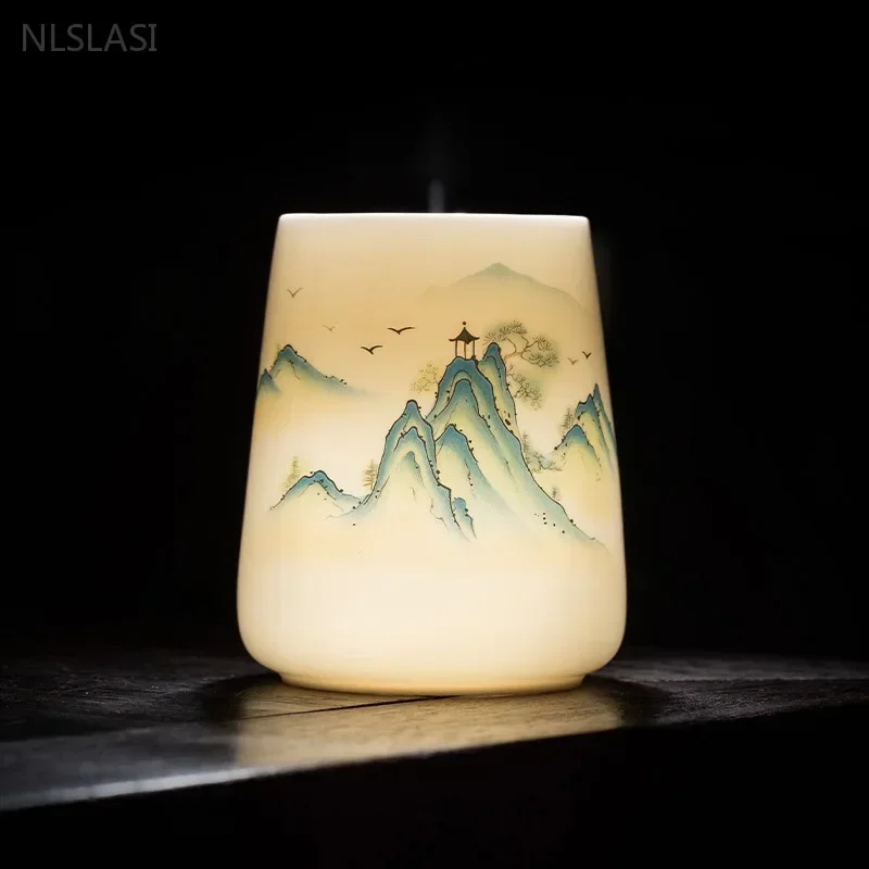 Mutton Fat Jade White Porcelain Storage Tank Six Gentlemen Set Traditional Tea Accessories Tea Needle Spoon Suit Tools