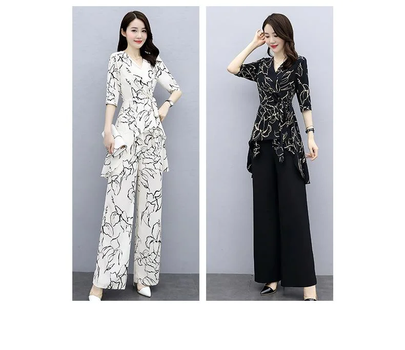 Fashion suit 2023 summer new women's clothing temperament print cool two-piece set_voghion.com