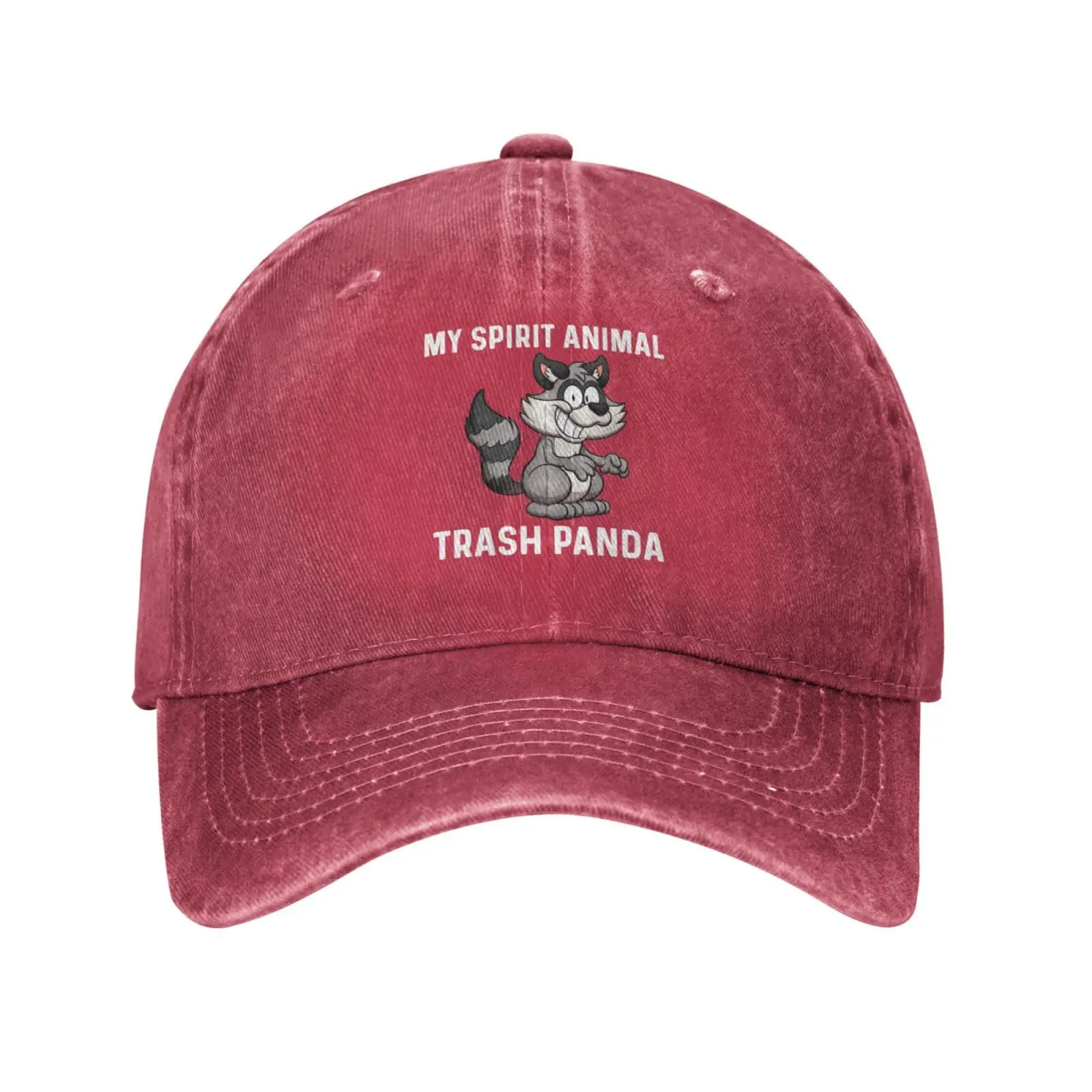 My Spirit Animals Trash Panda Hat for Men Dad Hat Graphic Hat Red