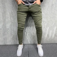 New Stylish Men Simple Style Solid Stretch Slim fit Pencil Jeans Male High Quality Casual Jogging Denim Pants
