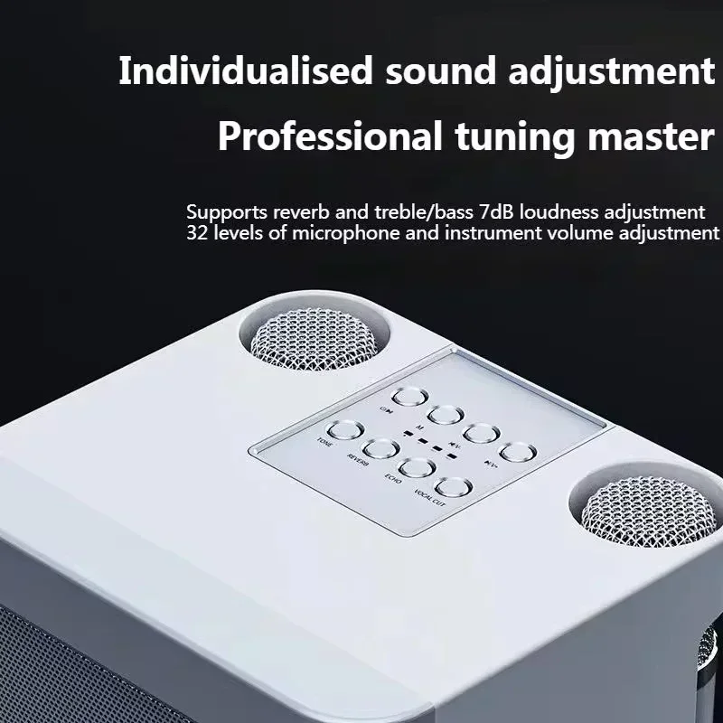 Portable Speaker Karaoke Speaker Xiaomi 10W Powerful Wireless Portable Dual Microphone Karaoke Machine Outdoor Family Party Home KTV Karaoke Subwoofer Boom Box