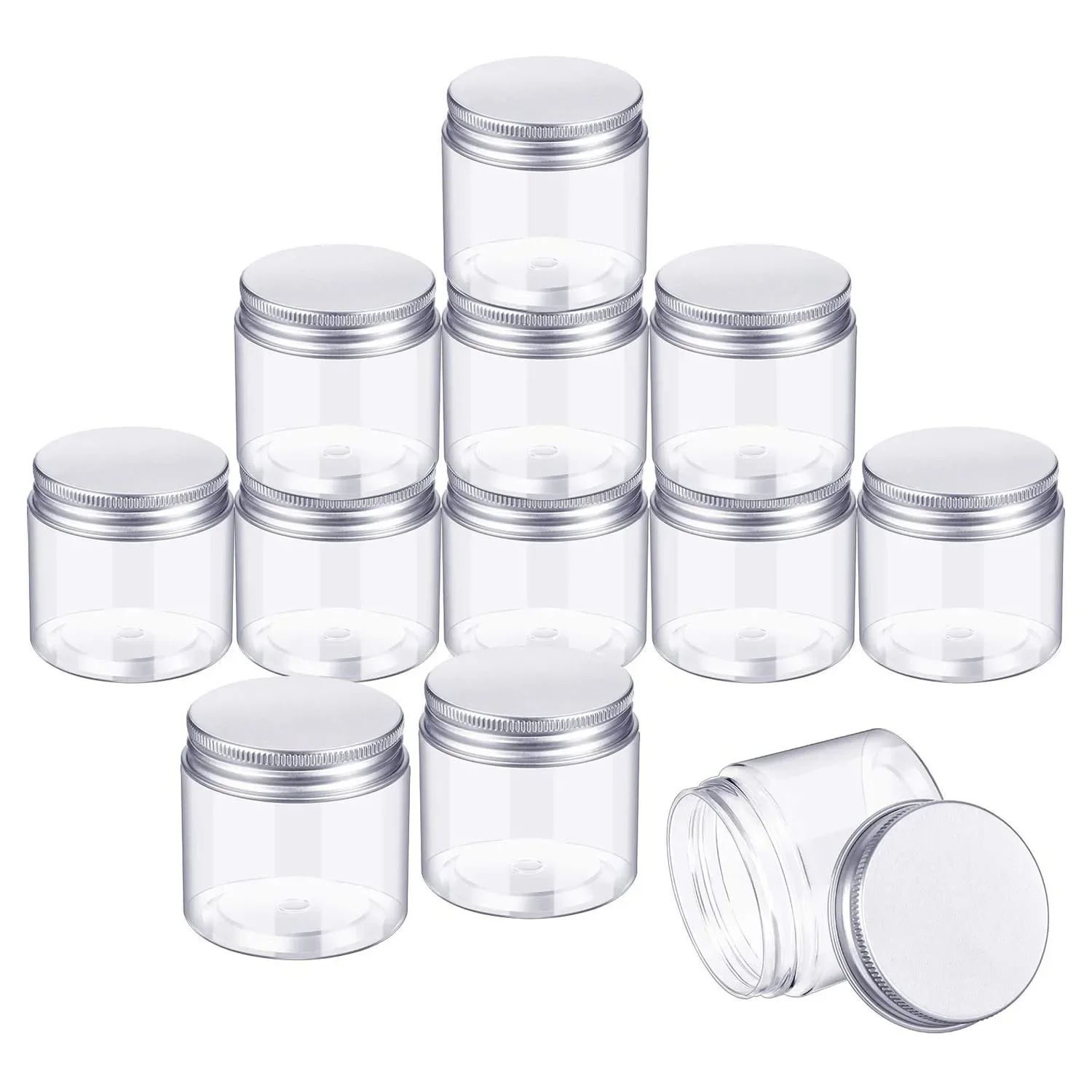 5pcs 20g 30g 50g 100g 120g 150g Plastic Jar with Lids Screw Tin Clear Container Empty Cosmetic Cream Powder Pot Makeup Box 32pcs bowknot paper glitter powder diy jewelry box rectangle multicolor with sponge for necklace earring container 8 4x5 3x3 3cm