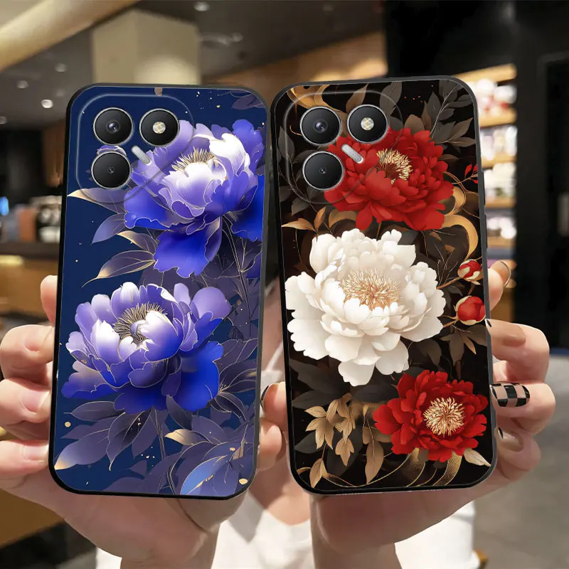 Sleek Silicone Shockproof Phone Case - Ultra Fashion Print, Black