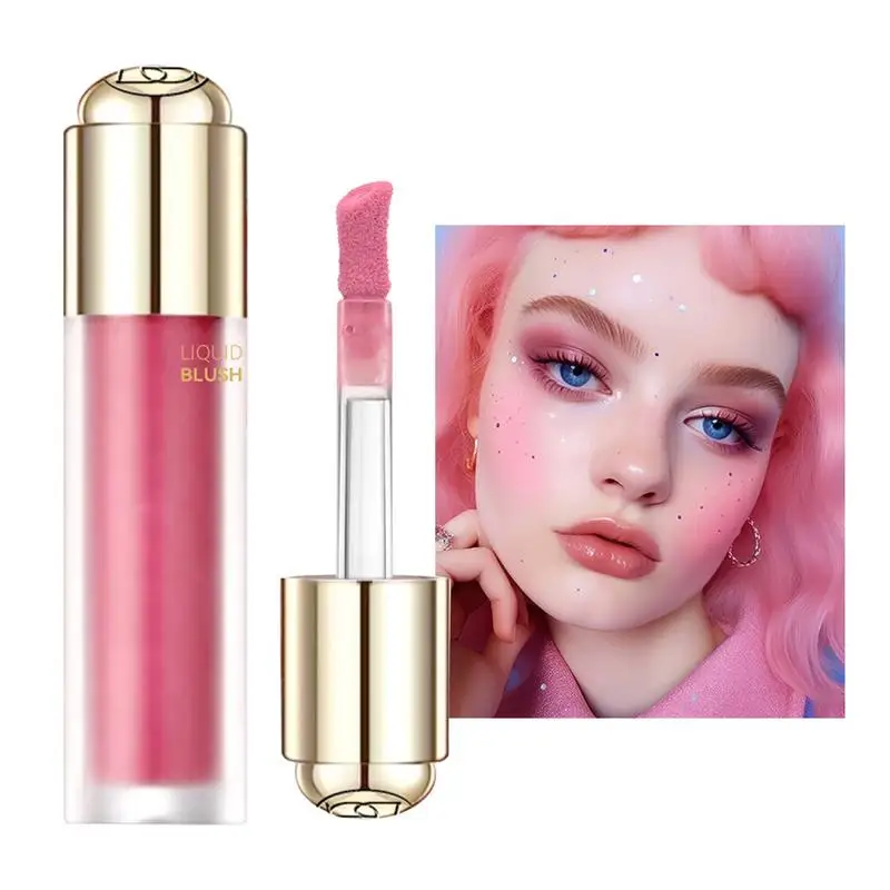 New Liquid Blush Contour Matte Blusher Light Up Face Pigment Makeup Natural Moisturizing Rouge Cream Cheek Tint Peach Blush