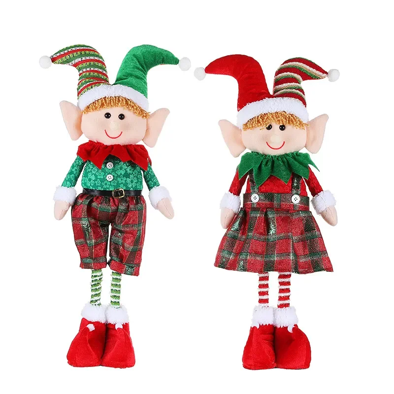

Large Size Retractable Christmas Elf, Red and Green Plush Leg Doll, Snowman Doll, Children New Year Gift, Christmas Ornament Pro