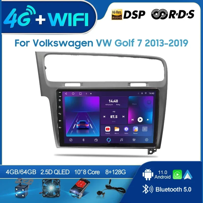 

Автомагнитола QSZN для Volkswagen VW Golf 7 2013-2019, 2 din, Android 12,0, мультимедийный видеоплеер, GPS-навигация, головное устройство 4G Carplay