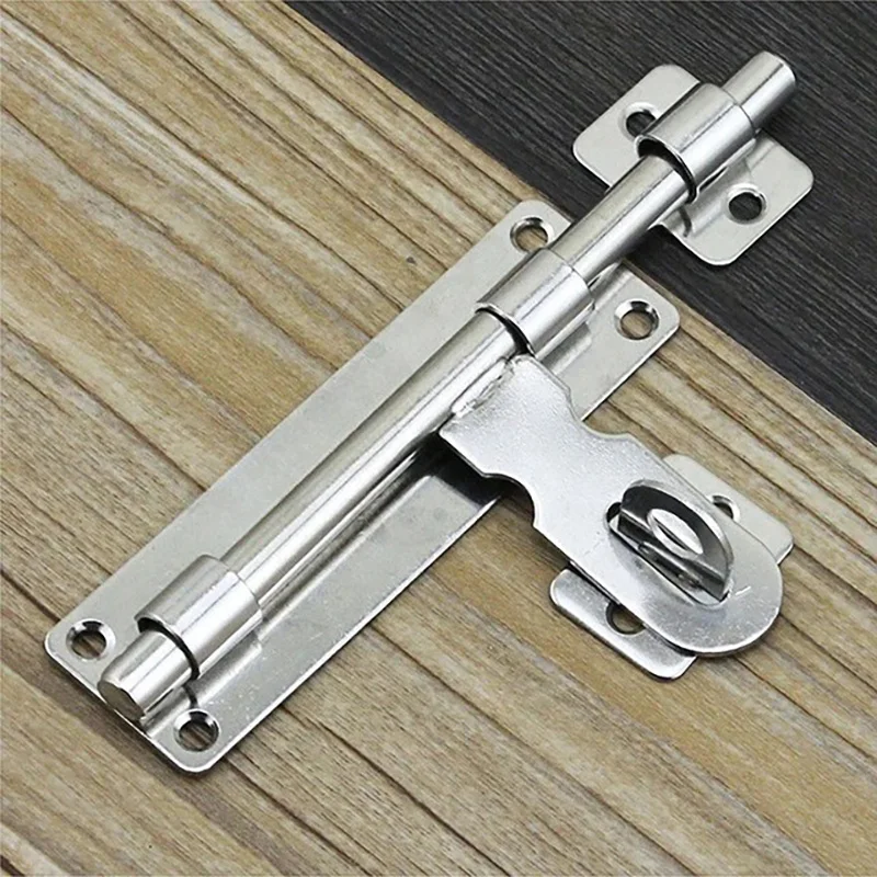 4 Inch Hardware Door Lock Stainless Steel Barrel Bolt Latch Padlock Clasp Set Brushed For Door Window Drawer Cupboard