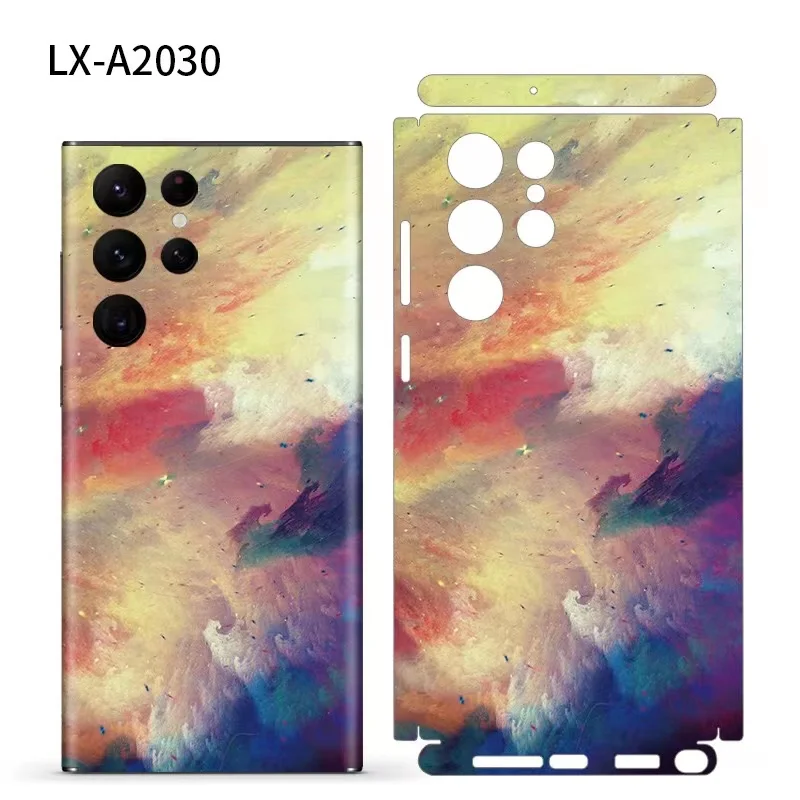 

Colorful Full Cover 3M Film For Samsung S23 S22 ultra S22 + Case Decal Skin Aurora Back Cover Protector Wrap Ultra Thin Stickers